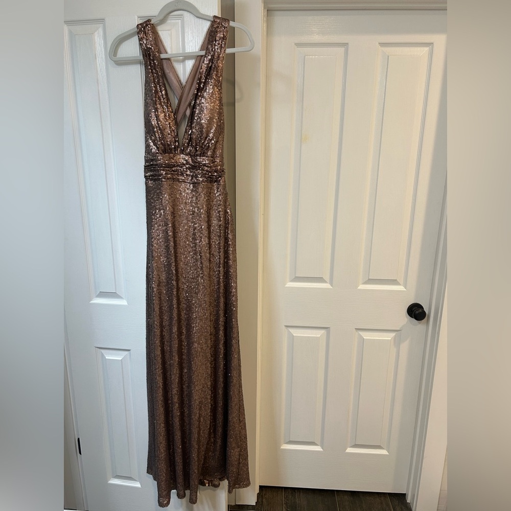 Full Sequin Bronze Dress